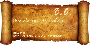 Bozsányi Olivér névjegykártya