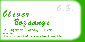 oliver bozsanyi business card